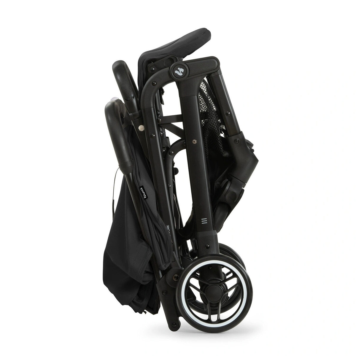 Hauck Travel N Care pushchair folded and standing on its own