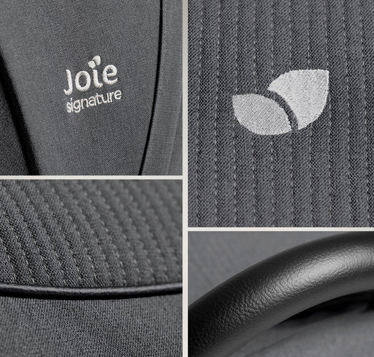 Fabric and trim details of the Joie Signature Estrella double stroller