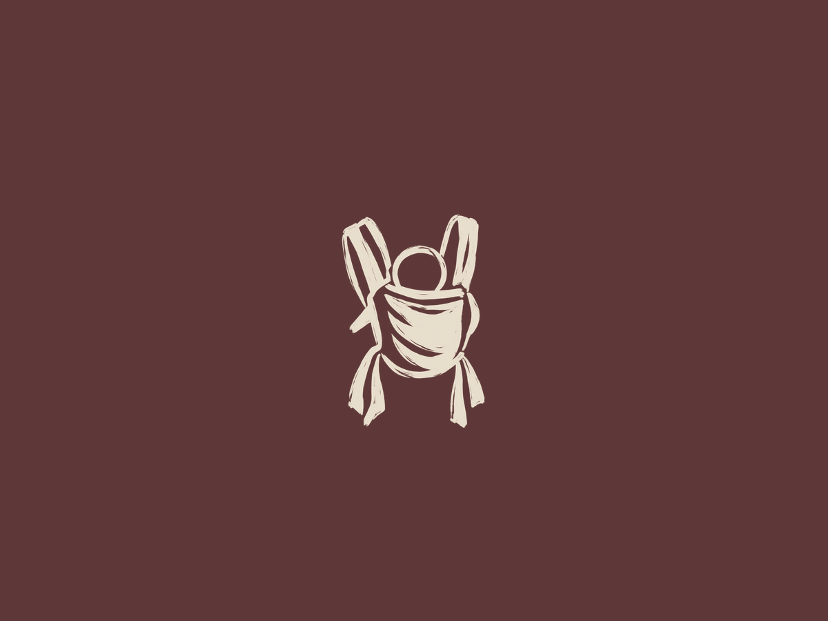 Illustrated baby carrier icon — slings and carriers for hire in Edinburgh