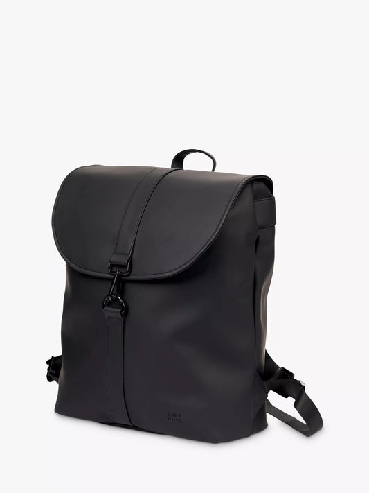 BabaBing! Sorm changing backpack in black, three-quarter view