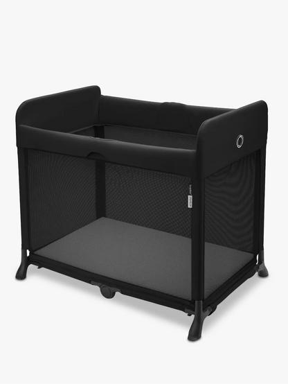 Bugaboo Stardust travel cot in black, side view