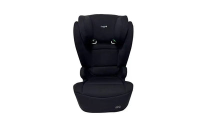 Cuggl i-Size high back booster car seat in black, front view