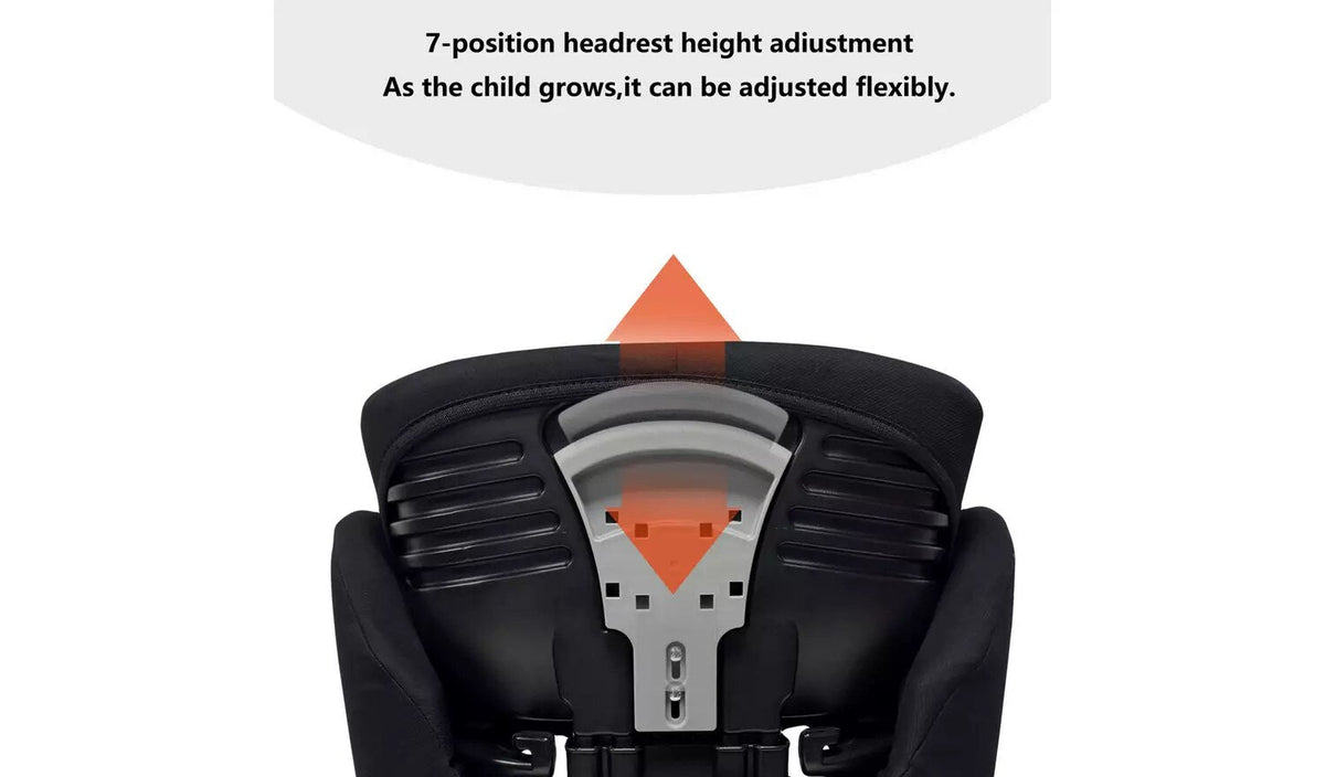 Headrest height adjustment mechanism of the Cuggl high back booster