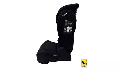Cuggl i-Size high back booster car seat with its approval label