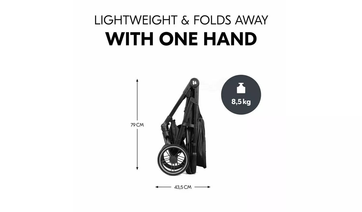 Hauck Shop N Care pushchair folding with one hand, weighing 8.5 kg