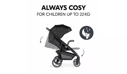 Padded seat of the Hauck Shop N Care pushchair, suitable up to 22 kg