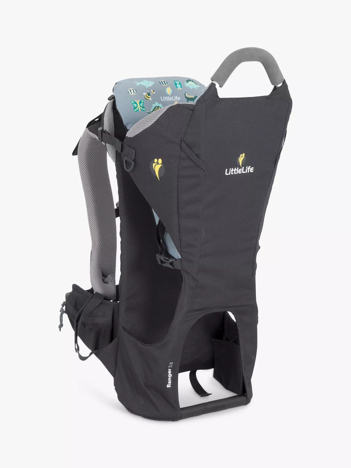 LittleLife Ranger S3 child back carrier in black, side view
