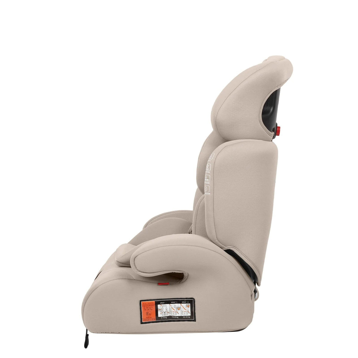 Puggle Maxi Gro Comfort Plus car seat in cashmere, side view