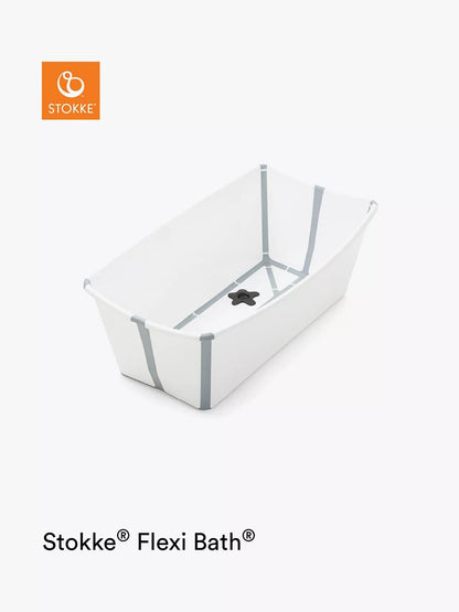 Stokke Flexi Bath foldable baby bath in white, opened out