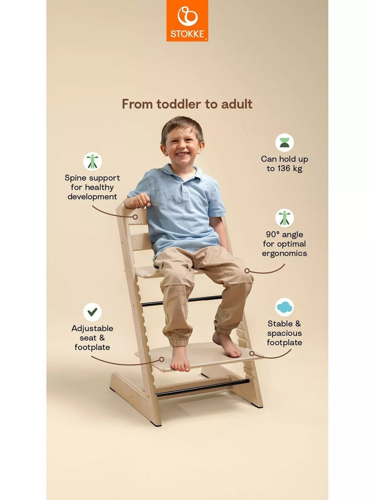 Stokke Tripp Trapp used by an older child – from toddler to adult